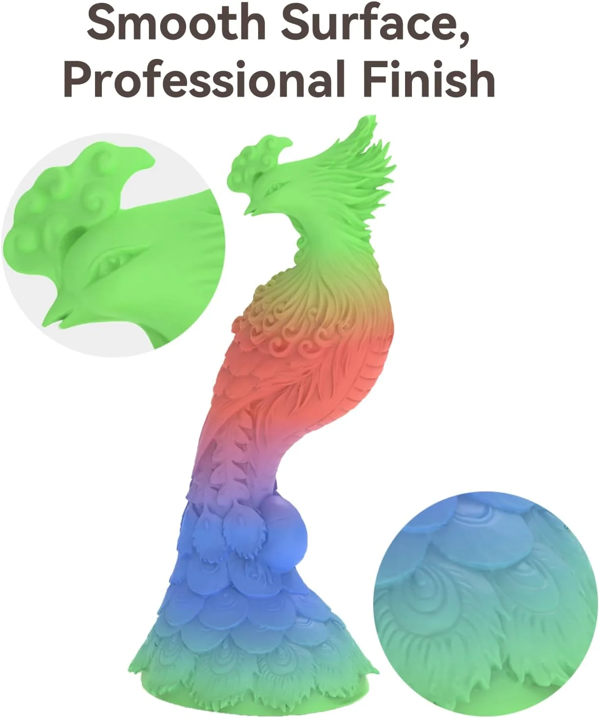 فیلامنت پرینتر سه بعدی PLA کرالیتی 1.75mm - هدیه کریسمس، فیلامنت رسمی Hyper PLA تغییر رنگ دهنده، 1 کیلوگرم، 300mm/s طراحی شده برای پرینت سه بعدی با سرعت بالا (رنگین کمانی - تغییر رنگ سریع)