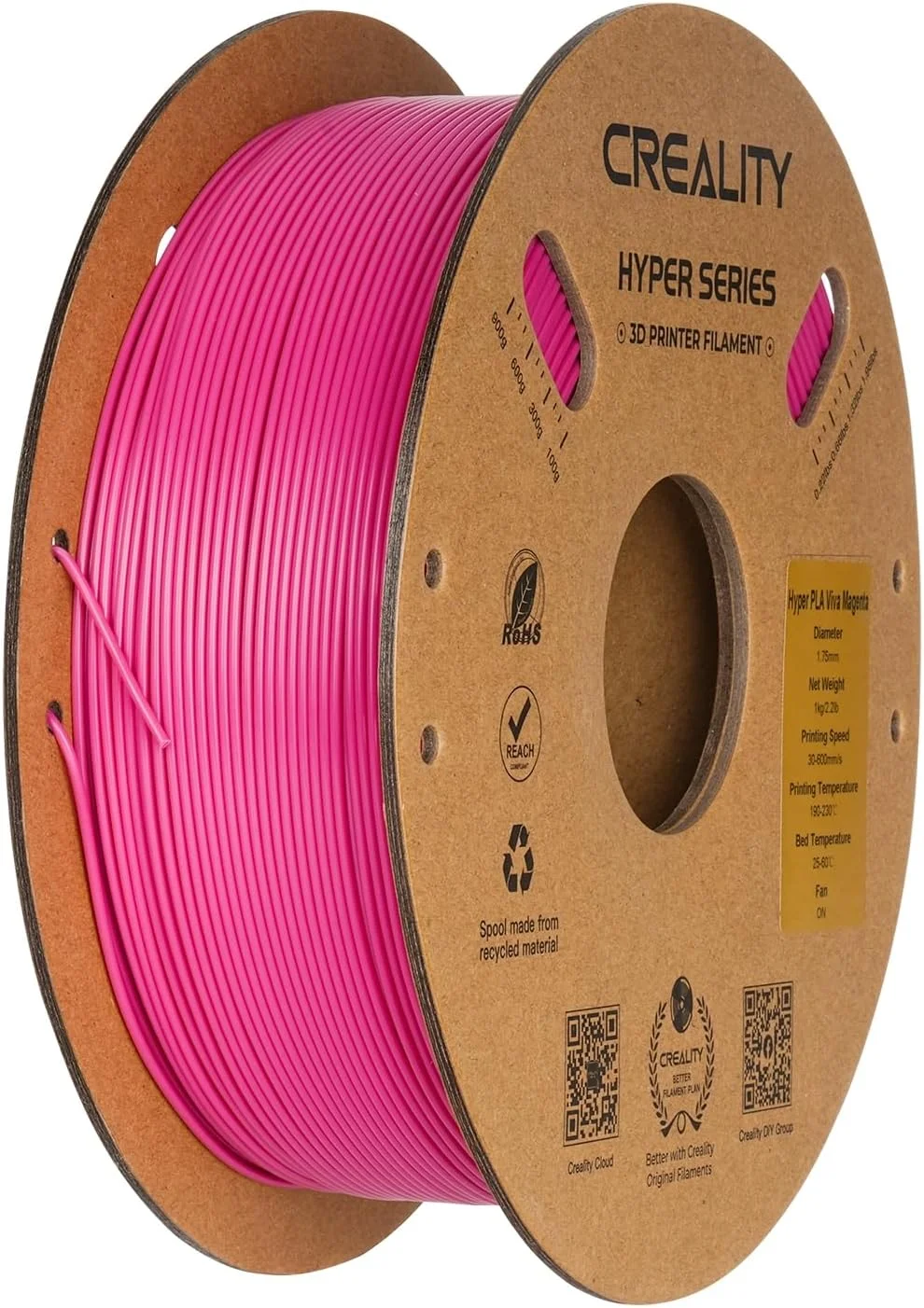 فیلامنت PLA هایپر کامگرو، چاپ 10 برابر سریعتر، فیلامنت پرینتر سه بعدی با سرعت بالا 30-600 میلی متر بر ثانیه، برای Creality K1، K1 Max، Bambu Lab X1، Bambu Lab P1P، Ankermake M5، Flashforge Guider 3 Ultra، FLSUN V400