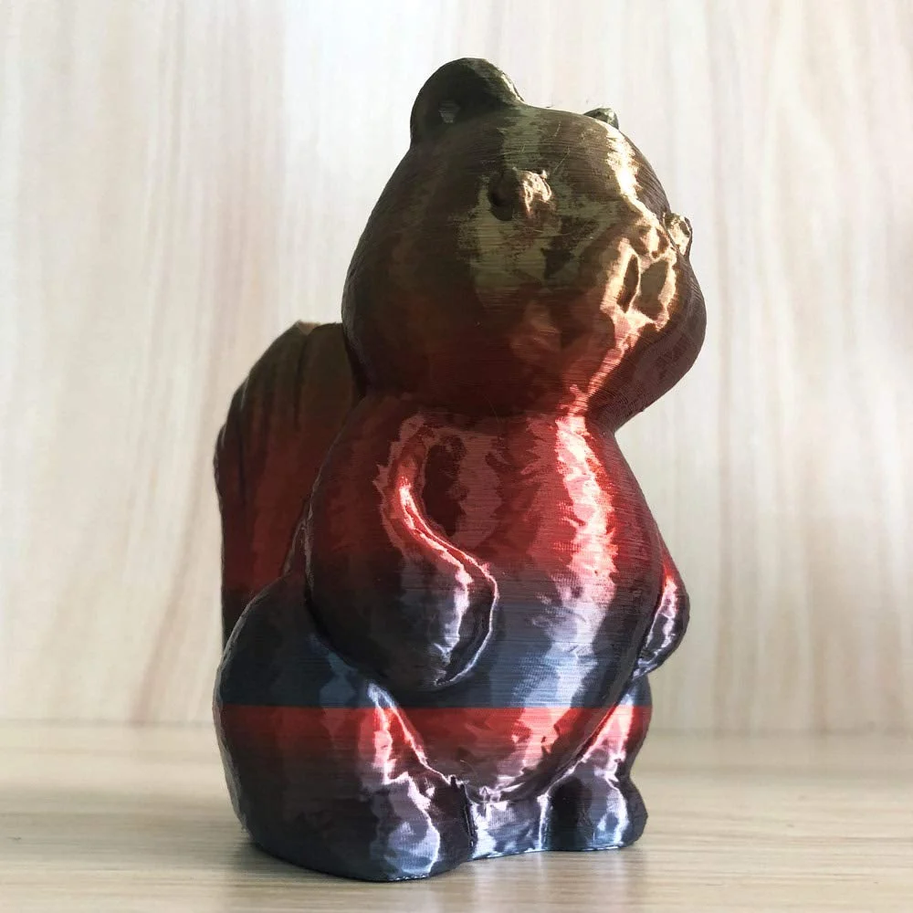 فیلامنت PLA ابریشمی رنگین کمانی CC3D، قطر 1.75 میلی متر، 1 کیلوگرم، مواد چاپ سه بعدی چند رنگی با تغییر تدریجی رنگ، رنگین کمانی چند رنگ متالیک گرادیانی PLA