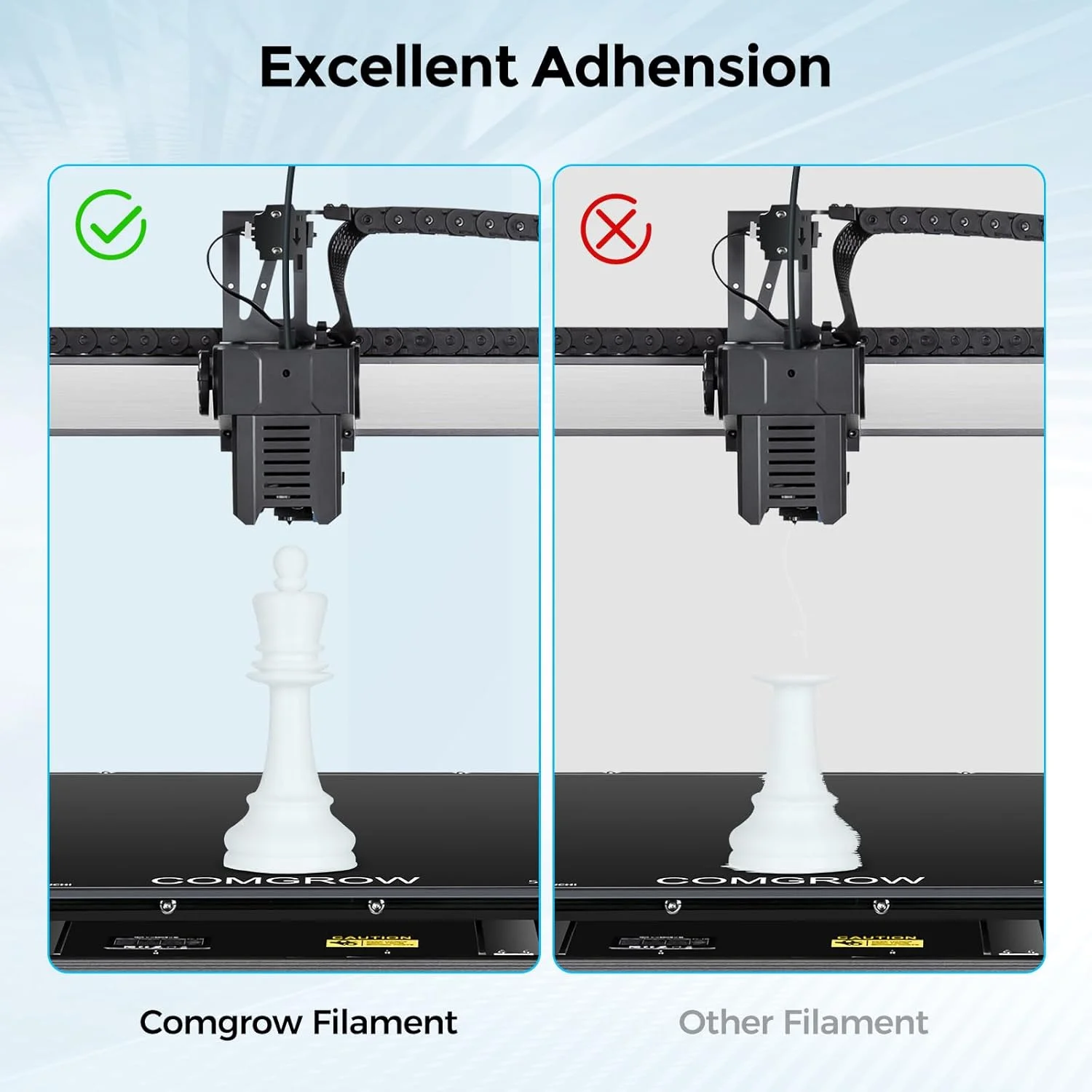 فیلامنت پرینتر سه بعدی PLA کامگرو، فیلامنت PLA پرینتر سه بعدی 1.75 میلی متری بادوام و قوی تر، مناسب برای اکثر پرینترهای سه بعدی، دقت ابعادی +/- 0.02 میلی متر، قرقره 2 پوندی PLA سفید
