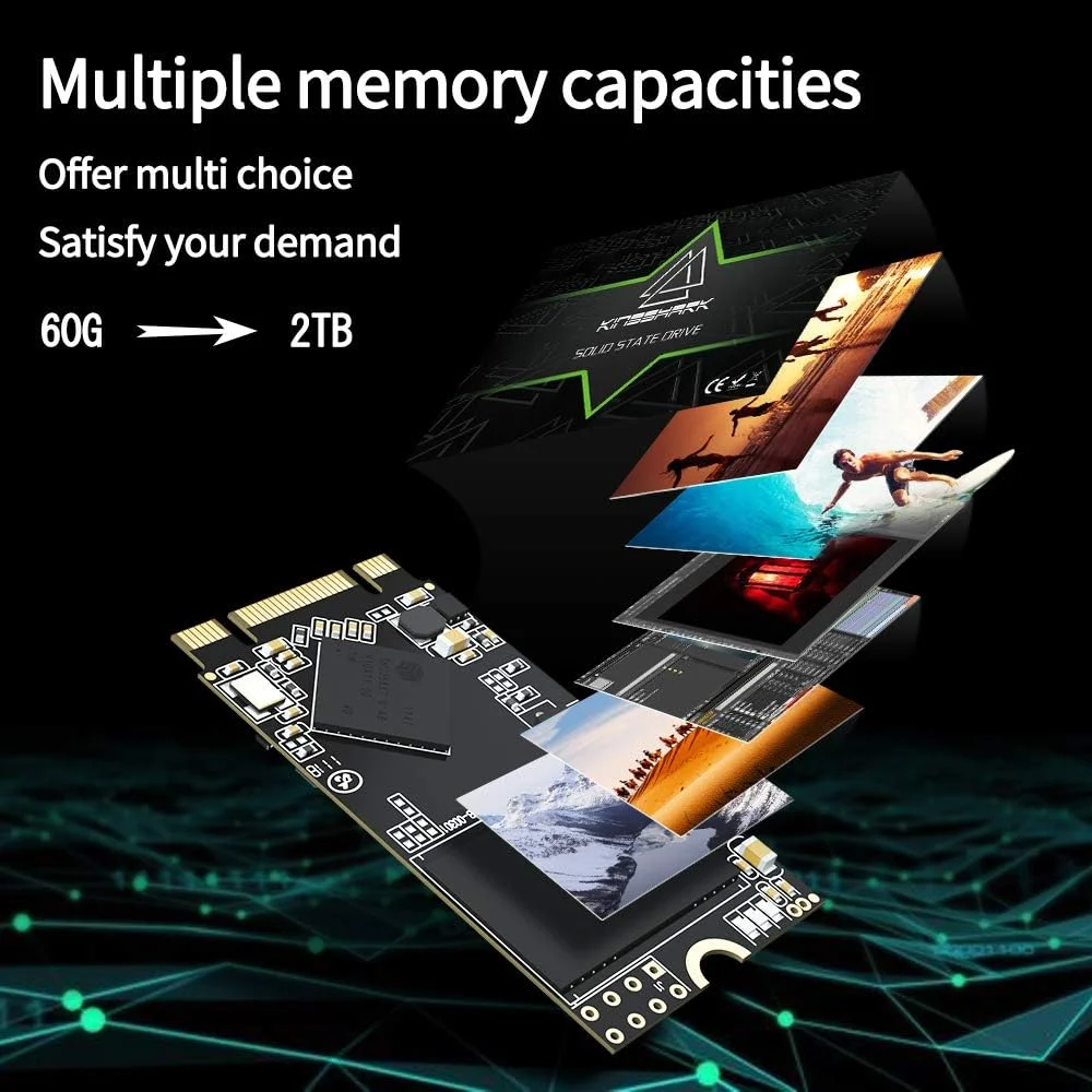 حافظه اس اس دی M.2 2242 کینگ شارک گیمر 256 گیگابایت داخلی Ngff SSD 42MM SATA III 6Gb/s (256GB, M.2 2242)