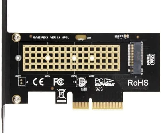 کارت توسعه M.2 NVMe SSD به PCIe 4.0 مدل 2280 2260 2242 2230 با نشانگر LED