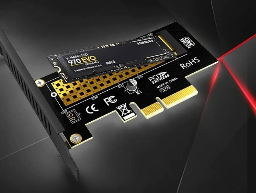 کارت توسعه M.2 NVMe SSD به PCIe 4.0 مدل 2280 2260 2242 2230 با نشانگر LED