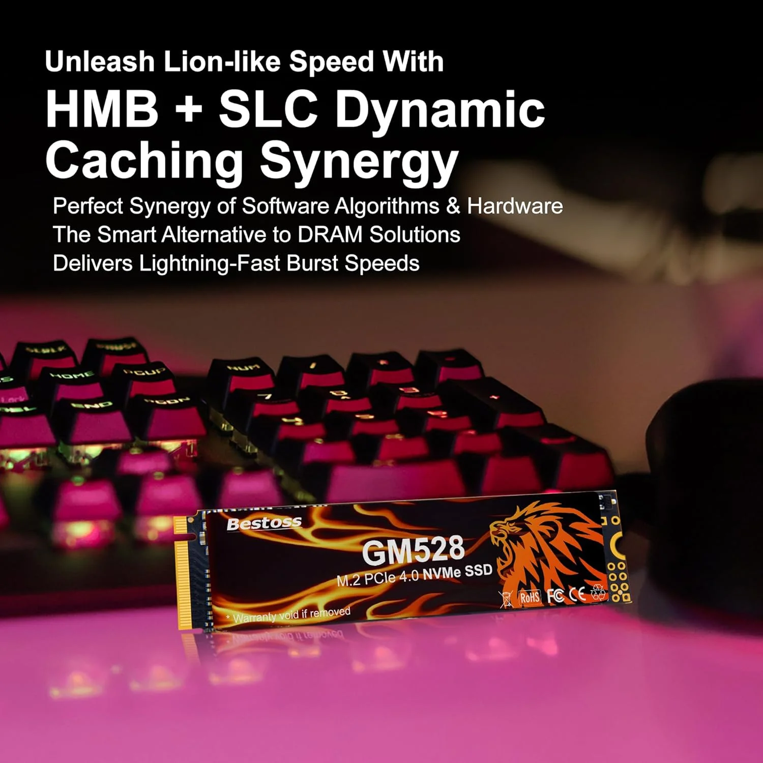 درایو حالت جامد داخلی GM528 2 ترابایتی M.2 SSD NVMe PCIe 2280، تا 5000 مگابایت بر ثانیه، حافظه کش 3D NAND SLC، SSD برای ذخیره سازی کامپیوتر گیمینگ، لپ تاپ تجاری، سرگرمی خانگی، گردش کار خلاقانه