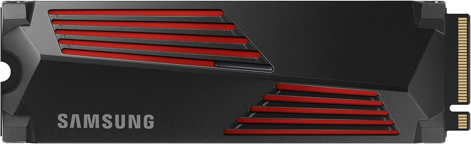 هارد درایو اس اس دی اینترنال سامسونگ 990 PRO با هیت سینک، ظرفیت 1 ترابایت، PCIe 4.0 M.2، سرعت فوق‌العاده برای گیمینگ، کنترل حرارت، حافظه گسترده، سازگار با پلی استیشن 5، مدل MZ-V9P1T0GW