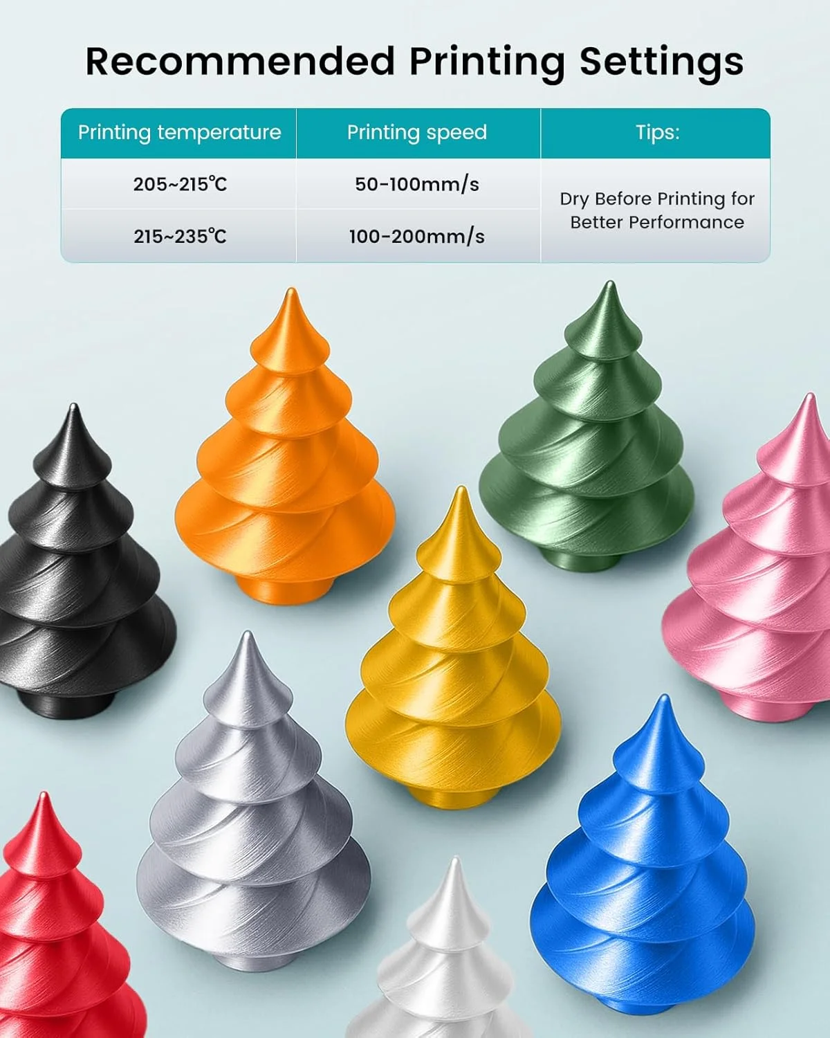 فیلامنت ابریشمی PLA+ سانلو، سایز 1.75 میلی‌متر، نسخه ارتقا یافته 2025، سازگار با قرقره پرینتر سه بعدی Bambulab، وزن 1 کیلوگرم (2.2 پوند)، دقت ابعادی 1.75 میلی‌متر +/- 0.02 میلی‌متر، نقره‌ای