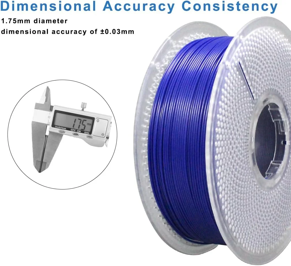 فیلامنت پرینتر سه بعدی PLA F، فیلامنت چاپ سه بعدی 1.75 میلی متری، دقت ابعادی +/- 0.02 میلی متر، PLA F آبی تیره 1 کیلوگرم