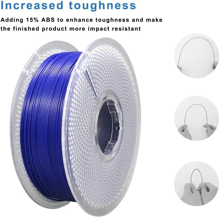 فیلامنت پرینتر سه بعدی PLA F، فیلامنت چاپ سه بعدی 1.75 میلی متری، دقت ابعادی +/- 0.02 میلی متر، PLA F آبی تیره 1 کیلوگرم