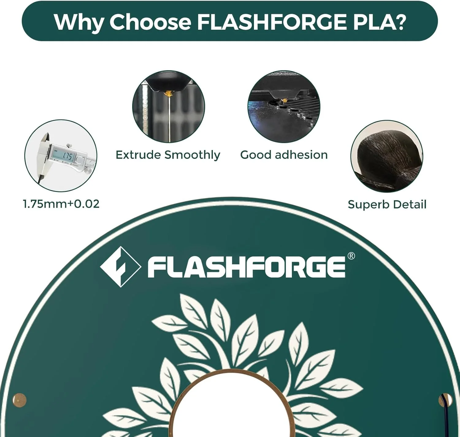 فیلامنت PLA مشکی FLASHFORGE، بسته ارتقاء فیلامنت پرینتر سه بعدی 2 کیلوگرمی (4.4 پوند) قرقره مقوایی، فیلامنت چاپ سه بعدی با کاربری آسان و مناسب برای اکثر پرینترهای سه بعدی FDM