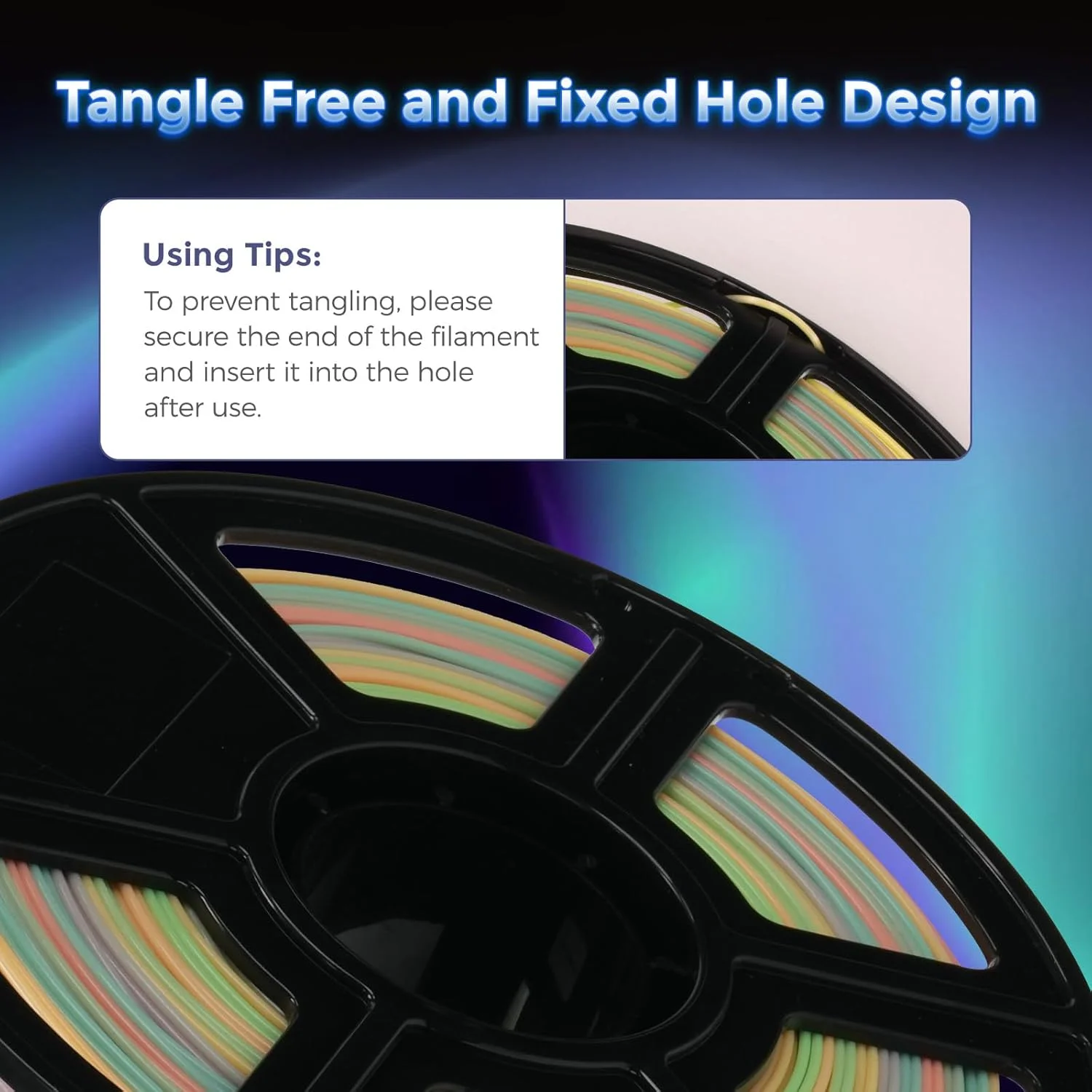 فیلامنت PLA سریع FLASHFORGE 1.75mm Luminous Melody، چاپ با سرعت بالا 500mm/s، فیلامنت پرینتر سه بعدی شب تاب 1 کیلوگرمی، دقت ابعادی +/- 0.02mm، درخشش فوق العاده و ماندگار