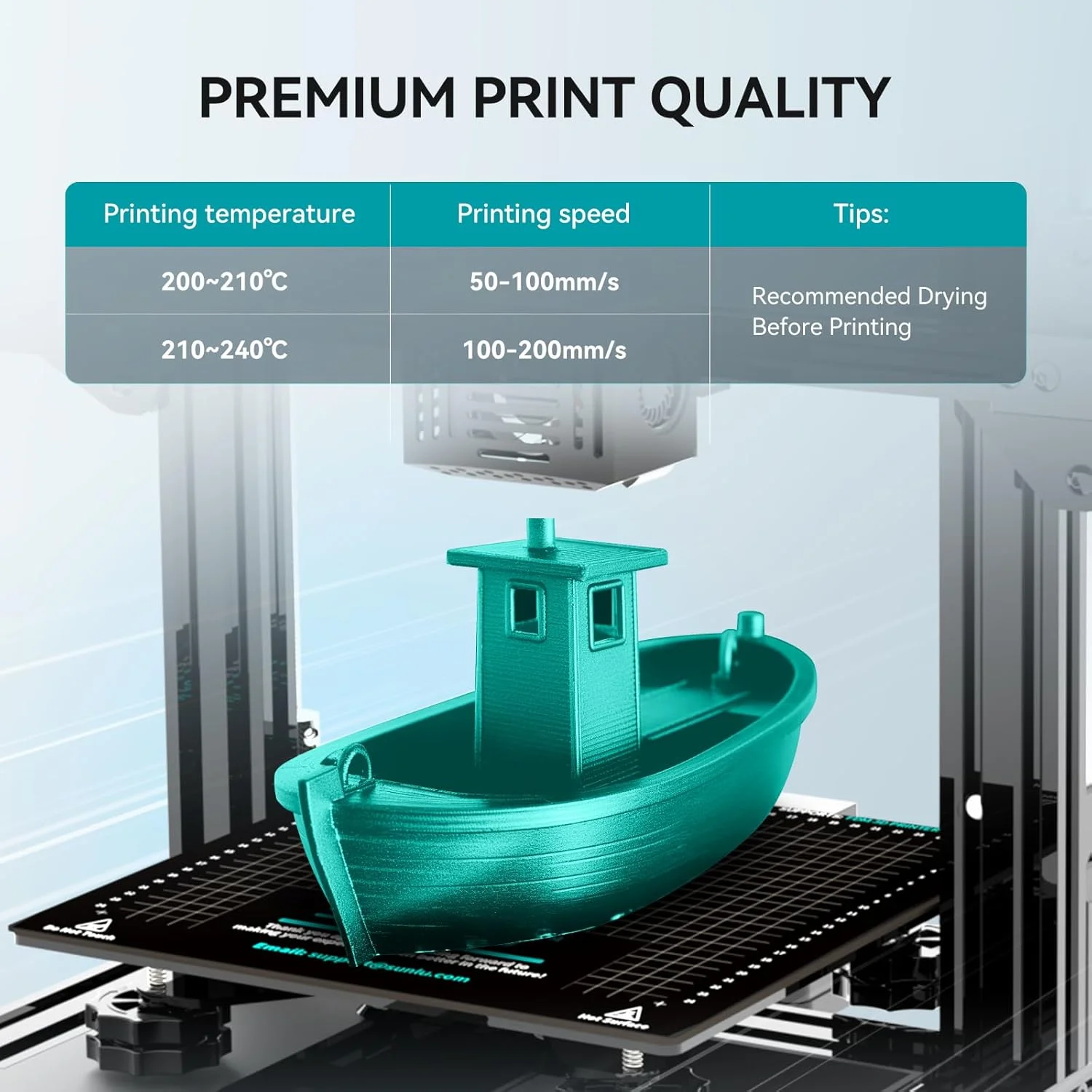 بسته فیلامنت PLA ۲۵۰ گرمی ۱.۷۵ میلی‌متری، فیلامنت پرینتر سه بعدی SUNLU با پیچش منظم، بسته‌بندی وکیوم تکی، قرقره ۲۵۰ گرمی، ۸ رول، سفید+قرمز+نارنجی+زرد+سبز+آبی+فیروزه‌ای+بنفش