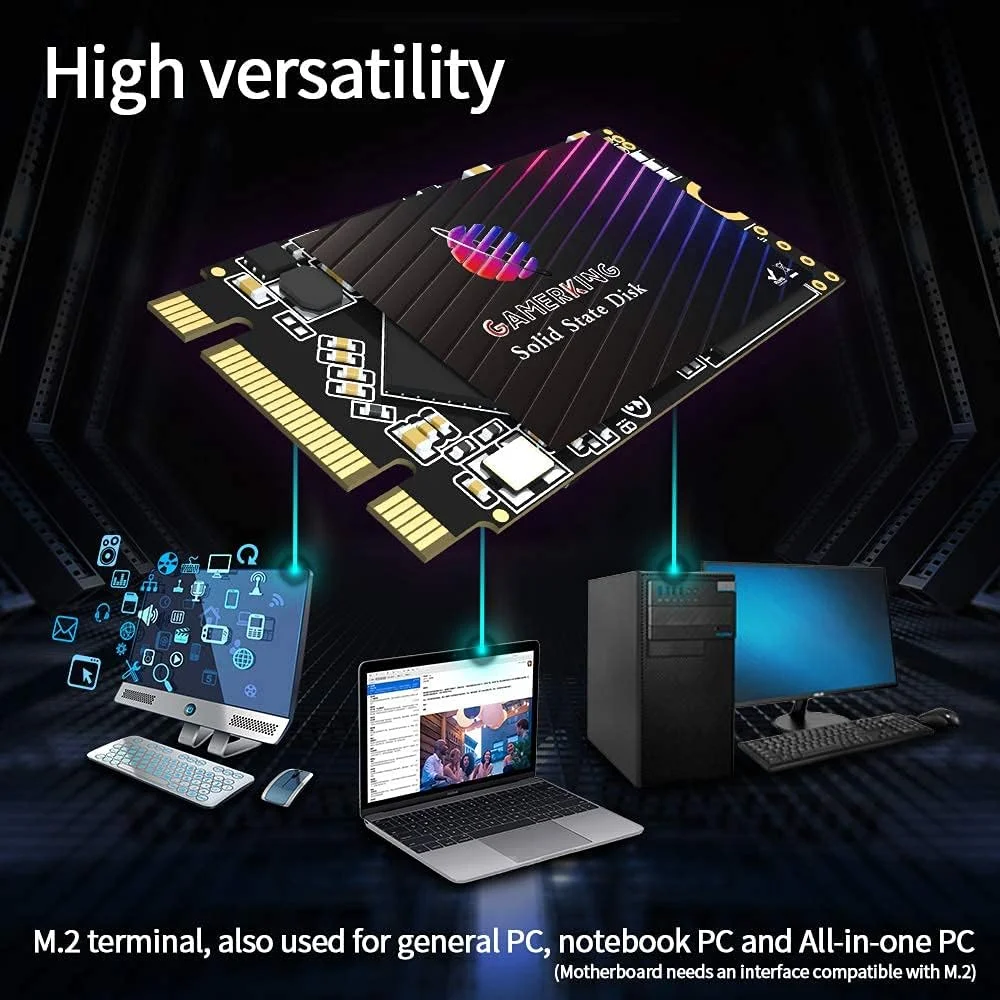 درایو حالت جامد داخلی گیمرکینگ SSD M.2 2242 با ظرفیت 1 ترابایت NGFF، هارد درایو با عملکرد بالا برای لپ تاپ رومیزی SATA III 6Gb/s M2 SSD (1 ترابایت، M.2 2242)