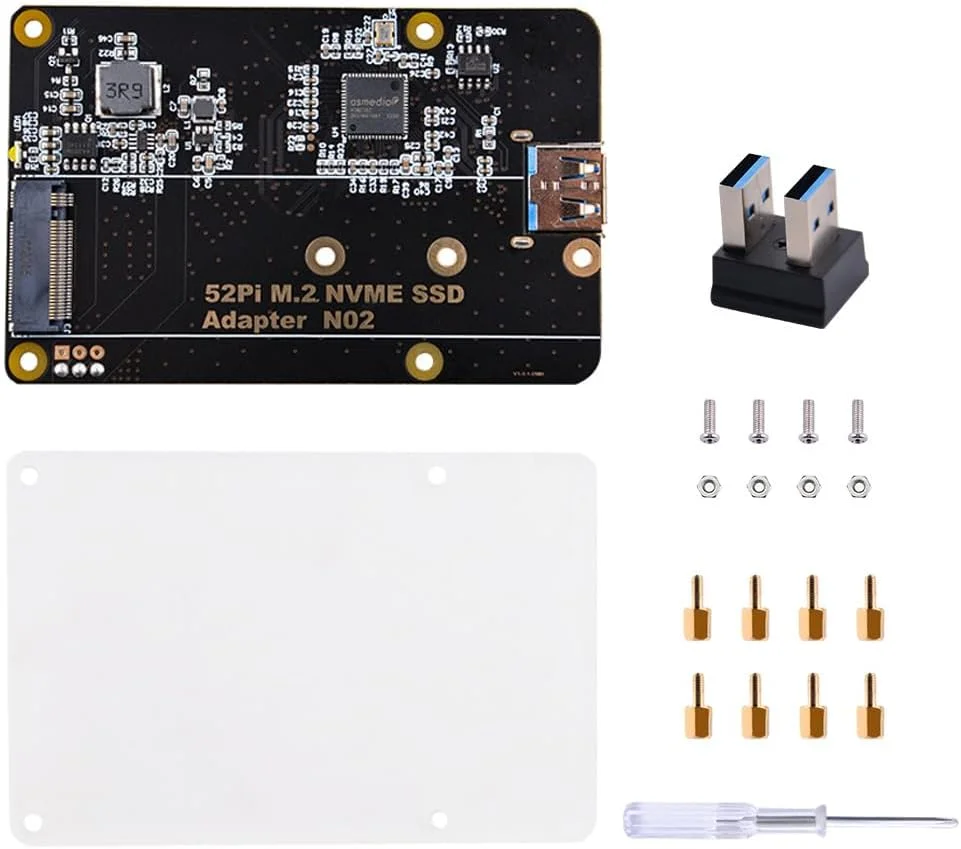 برد توسعه حافظه اس اس دی NVME مدل GeeekPi M.2 برای رزبری پای 4 (فقط از اس اس دی NVME مدل M.2 پشتیبانی می کند. رزبری پای یا اس اس دی NVME مدل M.2 شامل نمی شود)