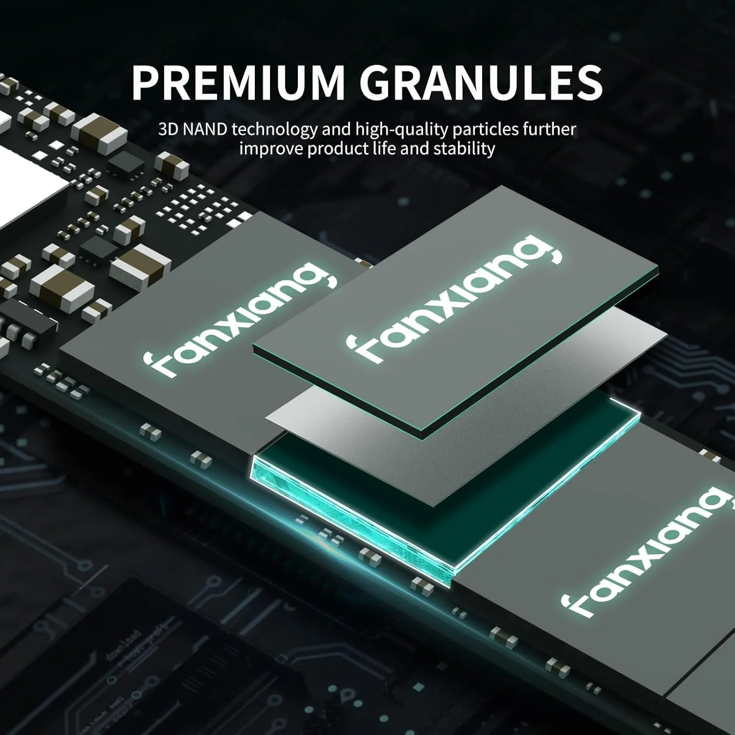 درایو حالت جامد NVMe فن‌ژیانگ 512 گیگابایت، M.2 SSD 512 گیگابایت تا 2100 مگابایت بر ثانیه، درایوهای حالت جامد داخلی PCIe Gen3×4، M.2 2280 3D NAND با برچسب خنک‌کننده گرافیتی - S500