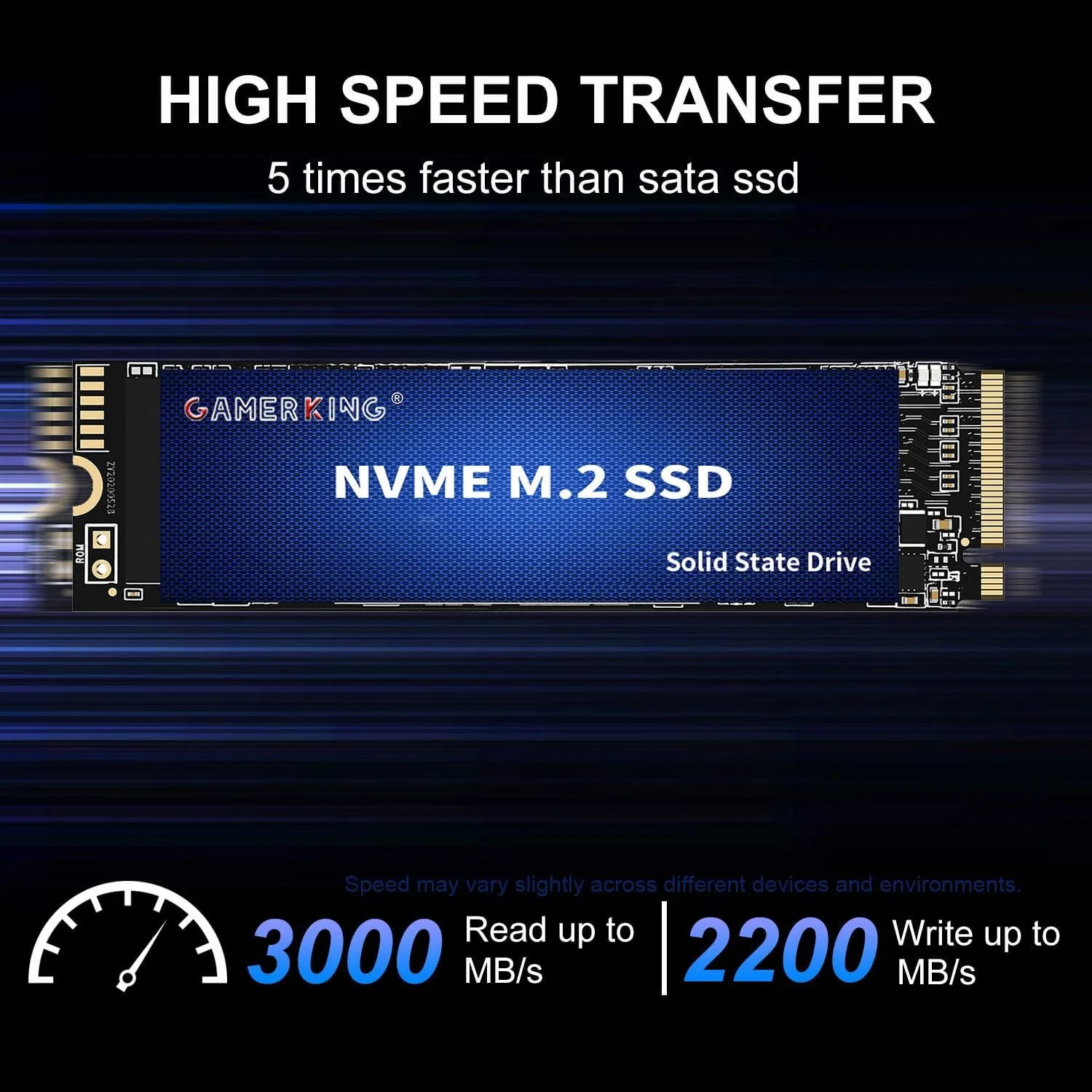 حافظه اس اس دی 2 ترابایتی M.2 NVME GAMERKING مدل 2280 PCIe 3.0 Gen3x4، درایو حالت جامد داخلی تا 3000 مگابایت بر ثانیه، فلش سه بعدی NAND، کلید M، مصرف برق پایین، ارتقاء فضای ذخیره سازی برای رایانه رومیزی، لپ تاپ
