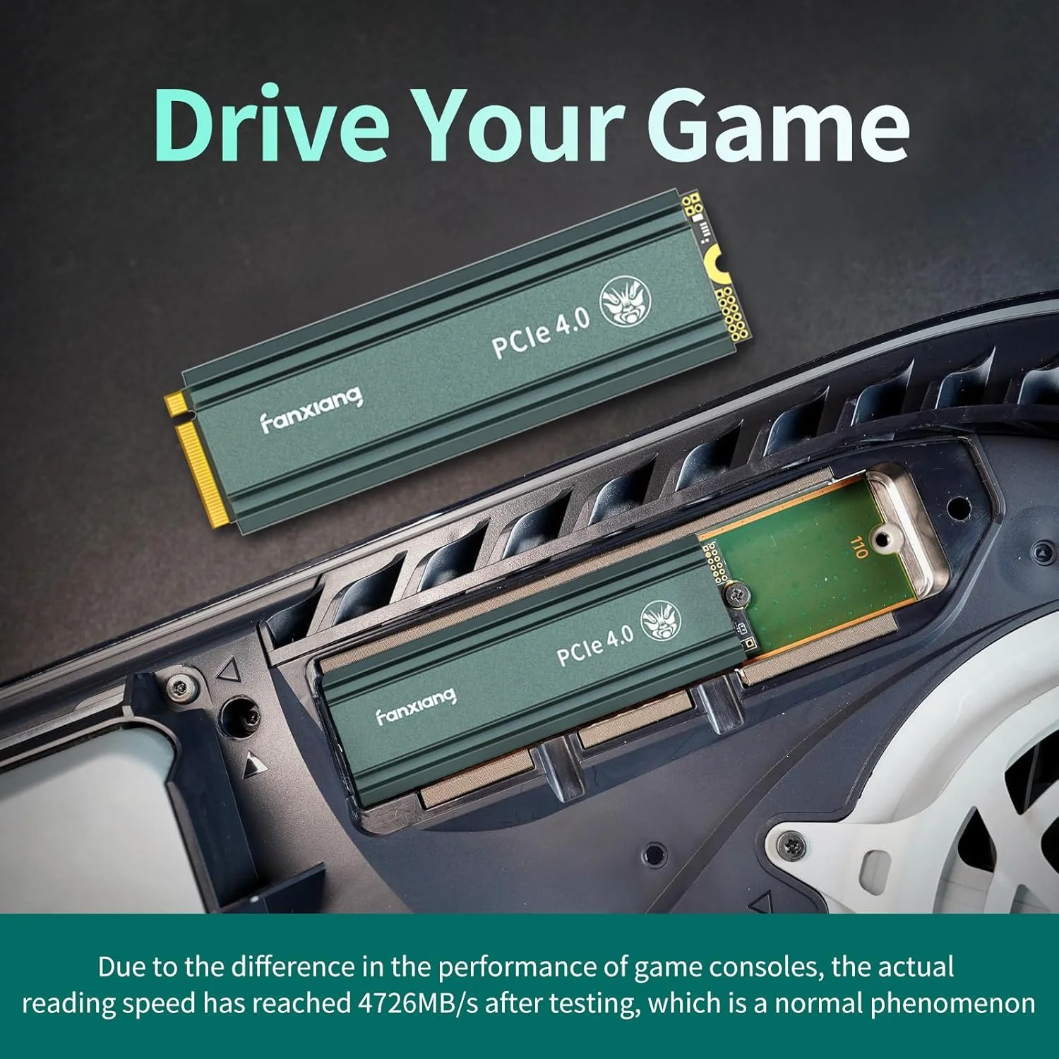 درایو حالت جامد داخلی فنزیانگ S660 با ظرفیت 1 ترابایت، M.2 PCIe 4.0 با سرعت 5000 مگابایت بر ثانیه، فرم فاکتور 2280 NVMe، به همراه هیت سینک، کش SLC پویا، سازگار با PS5، لپ تاپ و کامپیوتر رومیزی