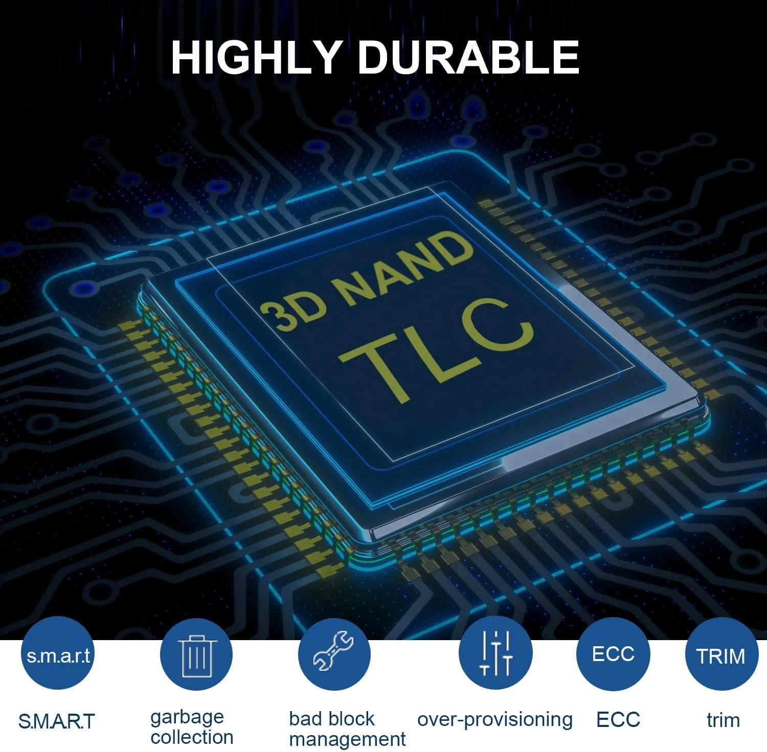 حافظه اس اس دی 2 ترابایتی M.2 NVME GAMERKING مدل 2280 PCIe 3.0 Gen3x4، درایو حالت جامد داخلی تا 3000 مگابایت بر ثانیه، فلش سه بعدی NAND، کلید M، مصرف برق پایین، ارتقاء فضای ذخیره سازی برای رایانه رومیزی، لپ تاپ