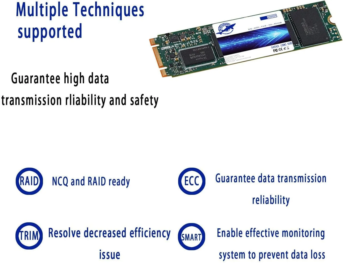 درایو حالت جامد داخلی Dogfish SSD M.2 2280 128GB Ngff با عملکرد بالا برای لپ تاپ رومیزی SATA III 6Gb/s شامل SSD 120GB 240GB 250GB 480GB 500GB 1TB (128GB, M.2 2280)