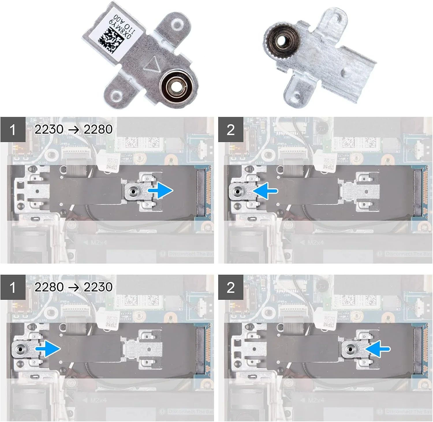 نگهدارنده فلزی SSD مدل M.2 با پارت نامبر X8MY9 0X8MY9 مناسب برای لپ تاپ Dell G15 5510 5511 5515 (سال 2021)