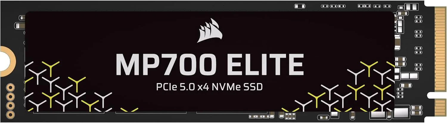 حافظه اس اس دی کرسیر MP700 Elite با ظرفیت 2 ترابایت، PCIe 5.0 x4 NVMe M.2 - سرعت تا 10,000 مگابایت بر ثانیه - تراکم بالا 3D TLC NAND - M.2 2280 - سازگار با DirectStorage - مشکی