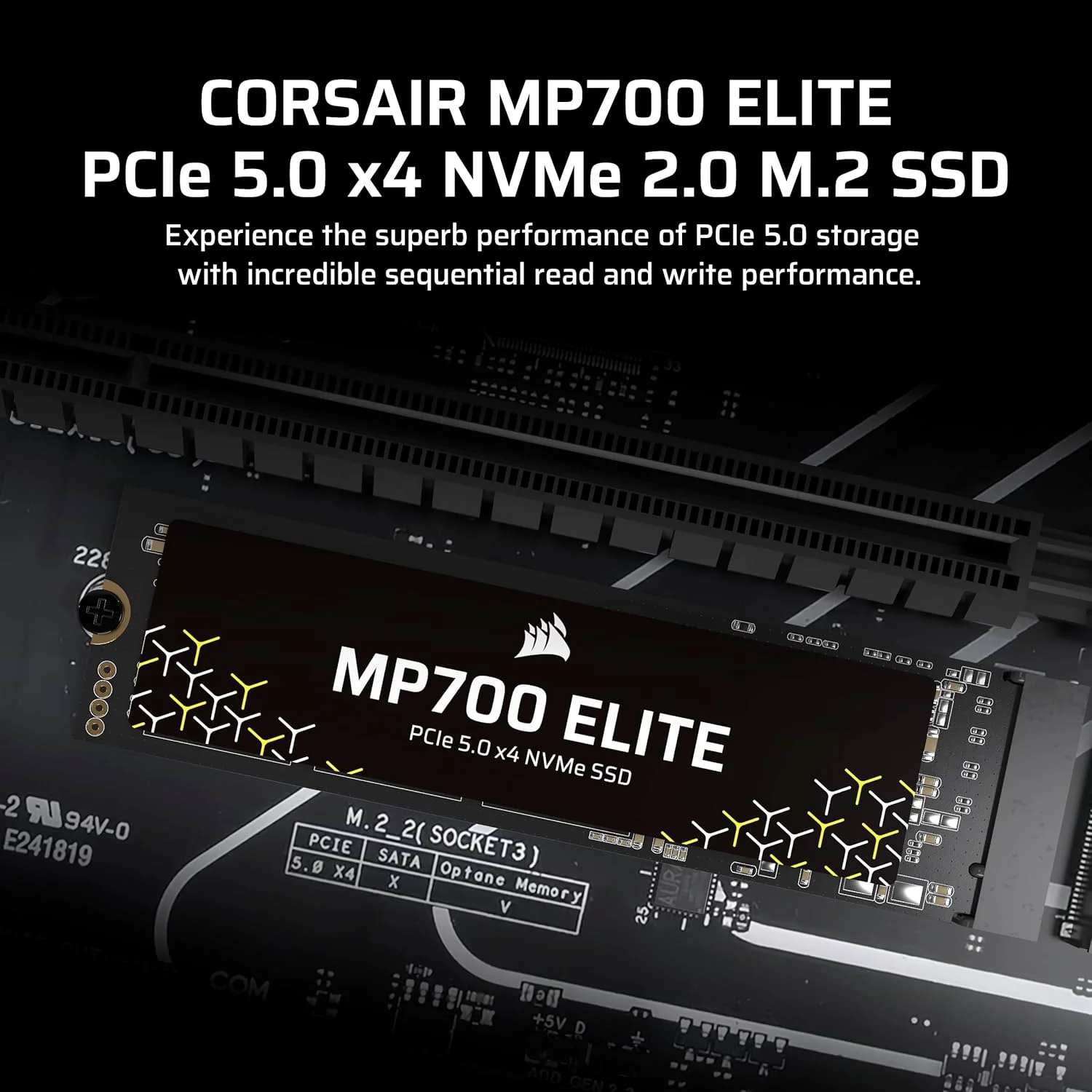 حافظه اس اس دی کرسیر MP700 Elite با ظرفیت 2 ترابایت، PCIe 5.0 x4 NVMe M.2 - سرعت تا 10,000 مگابایت بر ثانیه - تراکم بالا 3D TLC NAND - M.2 2280 - سازگار با DirectStorage - مشکی حافظه اس اس دی کرسیر MP700 Elite با ظرفیت 2 ترابایت، PCIe 5.0 x4 NVMe M.2 - سرعت تا 10,000 مگابایت بر ثانیه - تراکم بالا 3D TLC NAND - M.2 2280 - سازگار با DirectStorage - مشکی