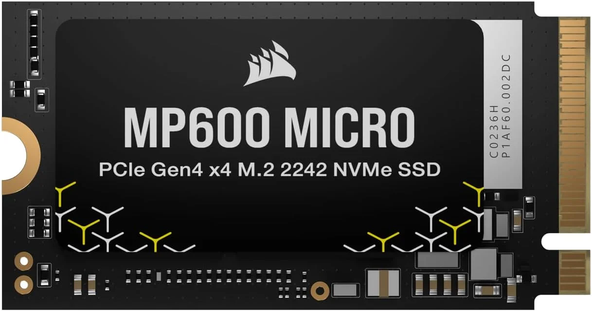 درایو حالت جامد Corsair MP600 MICRO با ظرفیت 1 ترابایت، Gen4 PCIe x4 NVMe M.2 2242
