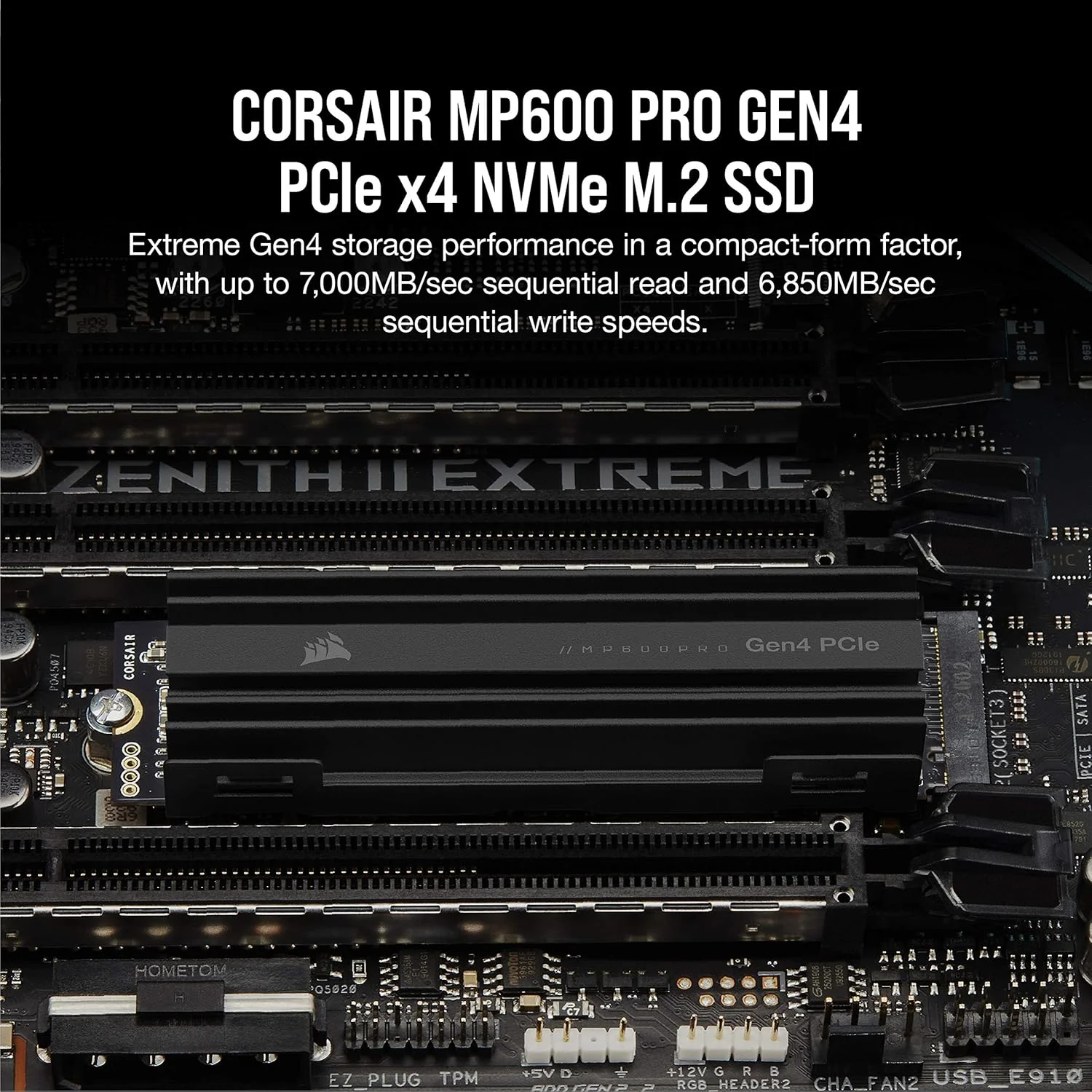 درایو حالت جامد Corsair MP600 PRO Gen4 PCIe x4 NVMe M.2 – تراکم بالا TLC NAND – پخش کننده حرارت آلومینیومی – فرم فاکتور M.2 2280