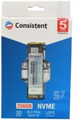 درایو حالت جامد 256 گیگابایتی NVMe PCIe M.2 2280 کانسیستنت، 3D NAND با SLC Cache، سرعت تا 2200 مگابایت بر ثانیه، مصرف برق فوق العاده کم، مدیریت حرارتی و عملکرد بی صدا. (CTNvme256S6) درایو حالت جامد 256 گیگابایتی NVMe PCIe M.2 2280 کانسیستنت، 3D NAND با SLC Cache، سرعت تا 2200 مگابایت بر ثانیه، مصرف برق فوق العاده کم، مدیریت حرارتی و عملکرد بی صدا. (CTNvme256S6)