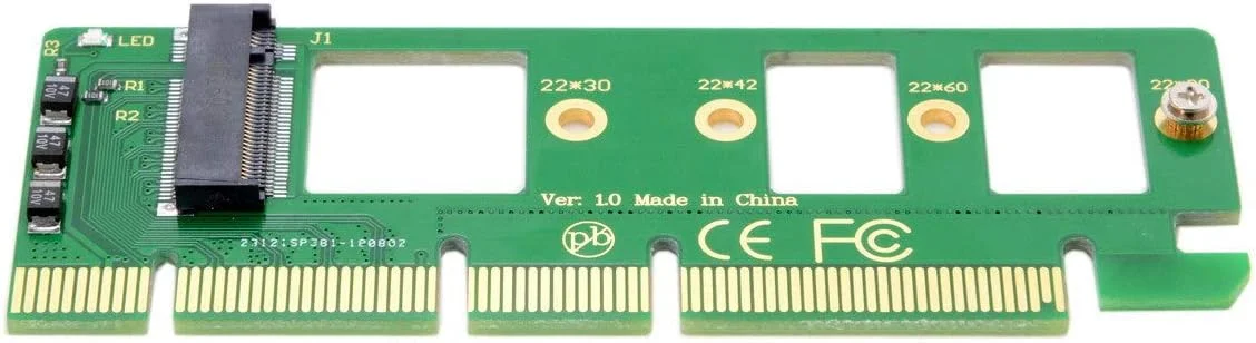 تبدیل کننده NGFF M-key NVME AHCI SSD به PCI-E 3.0 16x x4 برای XP941 SM951 PM951 A110 m6e 960 EVO SSD