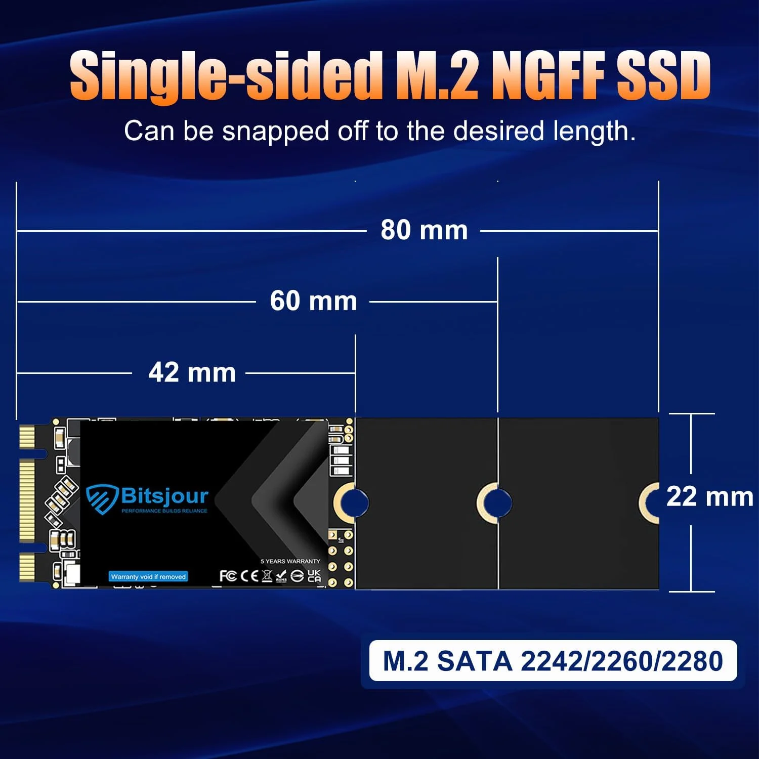 درایو حالت جامد 64 گیگابایتی M.2 SATA SSD 2280/2260/2242، NGFF SATA III 6Gb/s B+M Key هارد درایو داخلی برای کامپیوتر، لپ تاپ و دسکتاپ