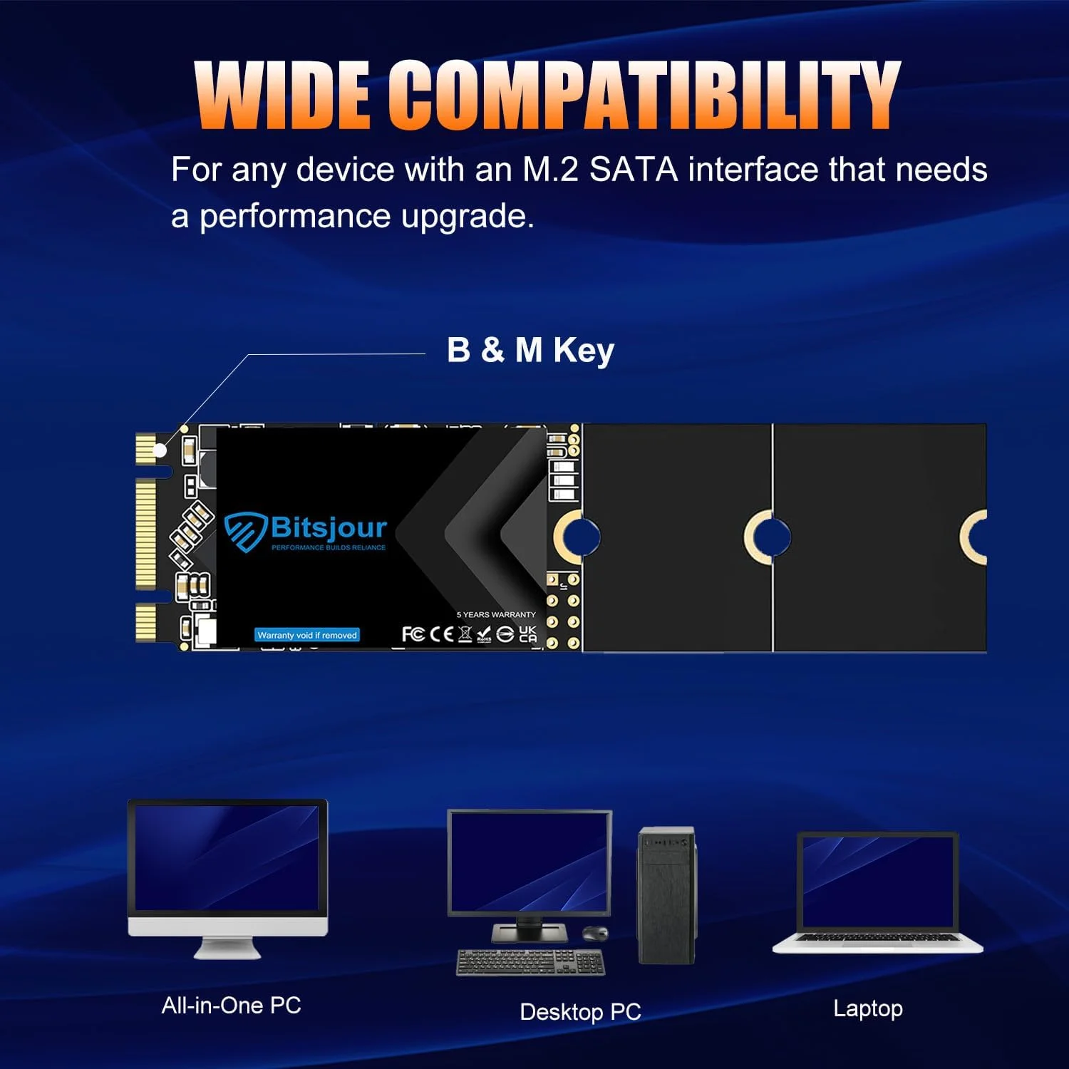 درایو حالت جامد 64 گیگابایتی M.2 SATA SSD 2280/2260/2242، NGFF SATA III 6Gb/s B+M Key هارد درایو داخلی برای کامپیوتر، لپ تاپ و دسکتاپ