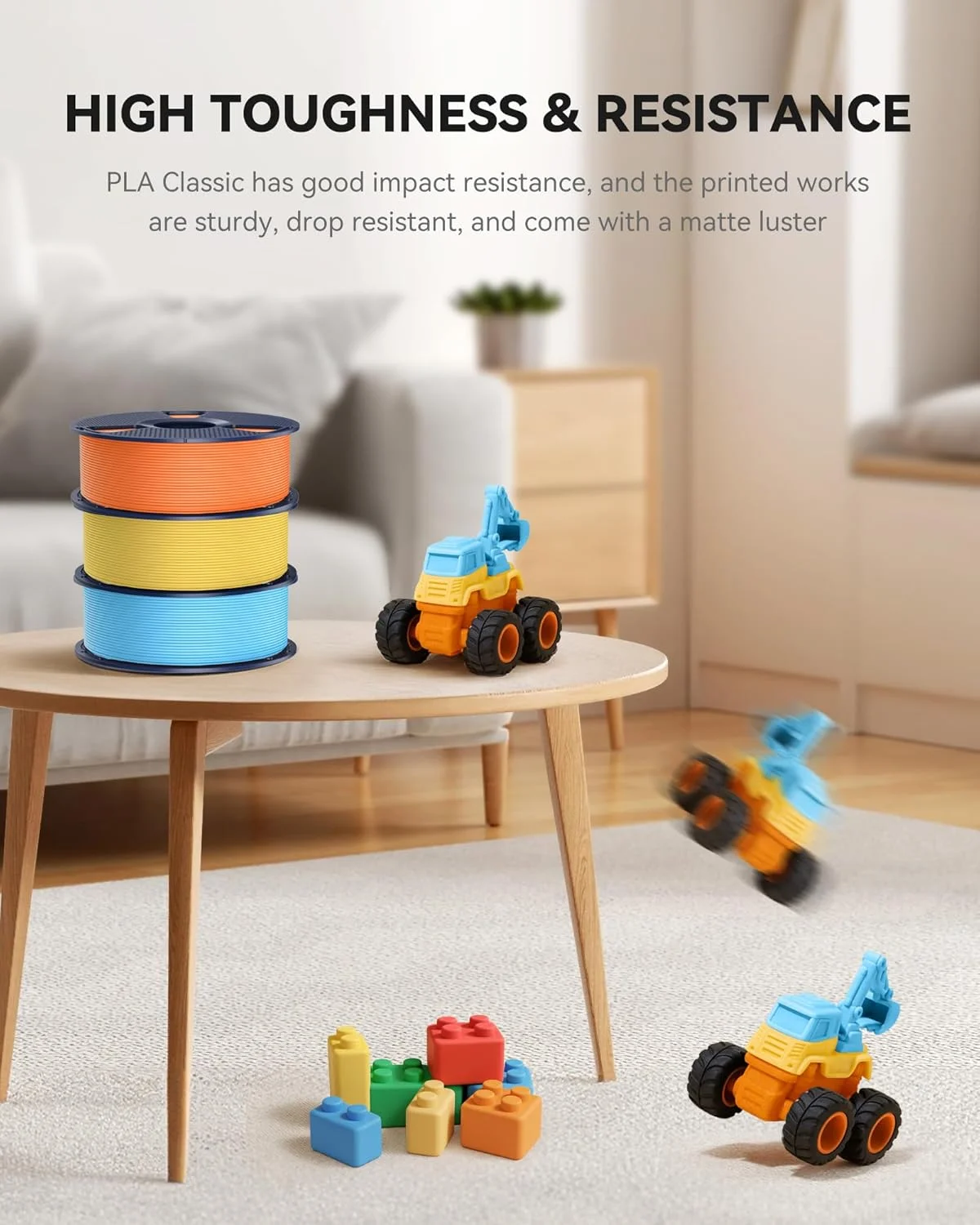 فیلامنت PLA کلاسیک سرعت بالا SUNLU، فیلامنت PLA با چقرمگی بالا 1.75 میلی‌متری، بافت مات بدون گره خوردگی، مناسب برای اکثر پرینترهای FDM، دقت ابعادی +/- 0.02 میلی‌متر، اسپول 1 کیلوگرمی، (نارنجی آفتابی)