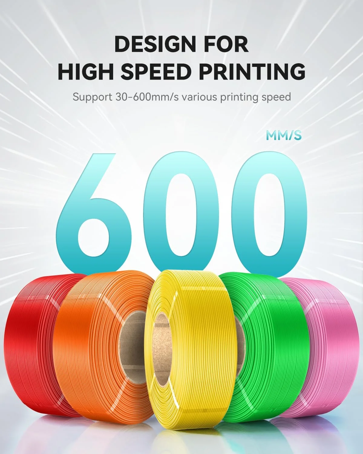 فیلامنت PETG سانلو، 1.75 میلی متر، 4 کیلوگرم، فیلامنت پرینتر سه بعدی با سرعت بالا، بدون قرقره، PETG خاکستری مات برای قرقره های قابل استفاده مجدد، سازگار با پرینتر فیلامنت بامبو لبز، 4 رول 1 کیلوگرمی