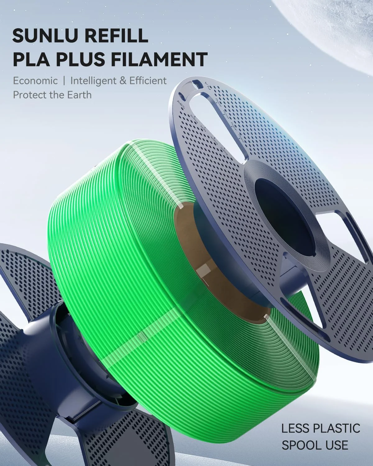 فیلامنت PETG سانلو، 1.75 میلی متر، 4 کیلوگرم، فیلامنت پرینتر سه بعدی با سرعت بالا، بدون قرقره، PETG خاکستری مات برای قرقره های قابل استفاده مجدد، سازگار با پرینتر فیلامنت بامبو لبز، 4 رول 1 کیلوگرمی