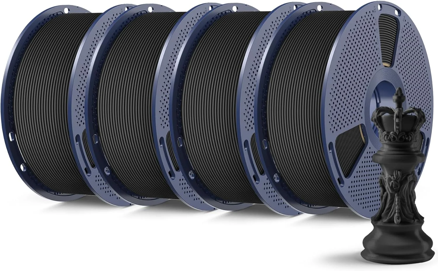 فیلامنت PLA مات پرسرعت SUNLU، بسته چهارتایی فیلامنت پرینتر سه بعدی سریع تا 600 میلی متر بر ثانیه، فیلامنت PLA مات صاف مناسب برای اکثر پرینترهای سه بعدی FDM، 4 بسته قرقره قابل استفاده مجدد 1 کیلوگرمی، مشکی مات * 4