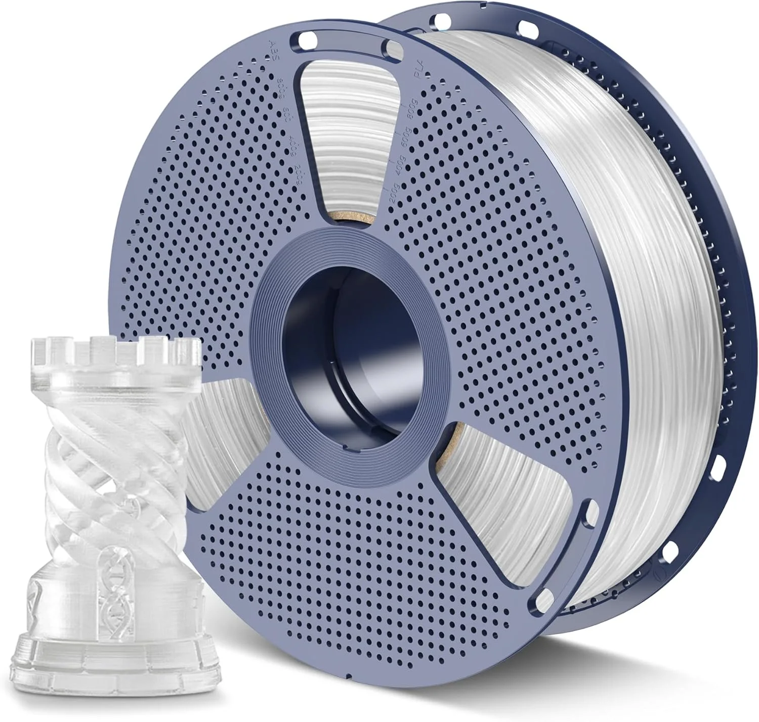 فیلامنت ABS سانلو 1.75 میلی‌متری برای پرینتر سه بعدی، بسیار مقاوم و بادوام، چقرمگی عالی، مقاوم در برابر حرارت، سازگار با 99% پرینترهای سه بعدی FDM، اسپول 1 کیلوگرمی (2.2 پوند)، 390 متر، ABS شفاف