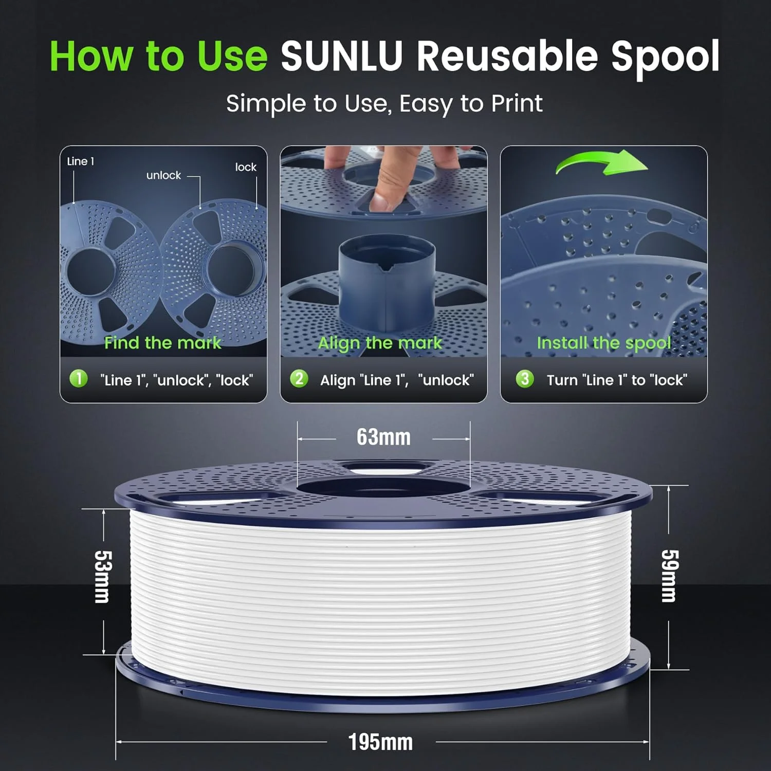 بسته فیلامنت پرینتر سه بعدی SUNLU، فیلامنت PLA Plus ده کیلوگرمی 1.75 میلی متری، فیلامنت مرتب پیچیده شده برای اکثر پرینترهای سه بعدی، 10 رنگ، قرقره 1 کیلوگرمی، مشکی+سفید+خاکستری+سبز+آبی+سبز چمنی+خاکستری آبی+زرد خالص+قرمز+نارنجی