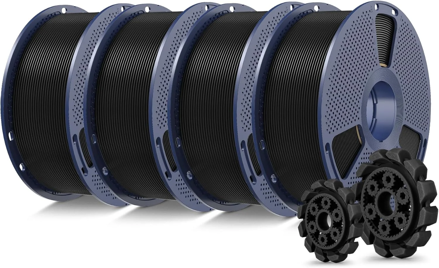 بسته فیلامنت پرینتر سه بعدی SUNLU PLA+2.0، فیلامنت ارتقا یافته PLA+ 1.75mm، مقاوم تر و قوی تر، دقت ابعادی +/-0.02mm، 1 کیلوگرم در هر قرقره، 4 بسته، مجموعا 4 کیلوگرم، مشکی