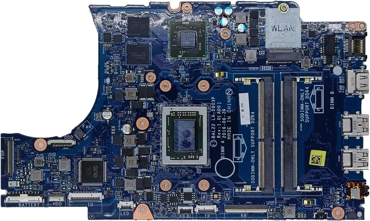 مادربرد جایگزین برای دل اینسپایرون 5765 مدل BAL22 LA-D803P با پردازنده FX-9800P و کارت گرافیک R7 M260 2GB با شماره قطعه 0KPK2C KPK2C