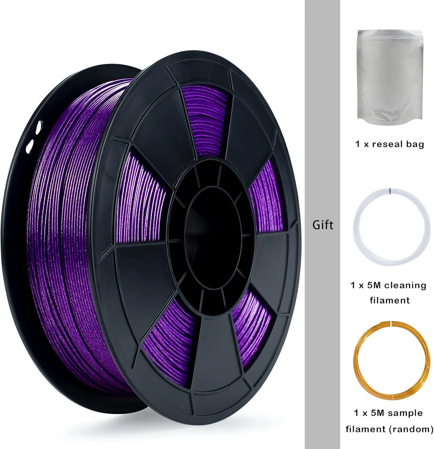 فیلامنت سری الماس ZIRO، فیلامنت پرینتر سه بعدی 1.75 میلی متر، PLA براق اکلیلی، پیچیده شده مرتب و درخشان 1 کیلوگرم / 2.2 پوند، مناسب برای اکثر پرینترهای سه بعدی FDM، بنفش الماسی