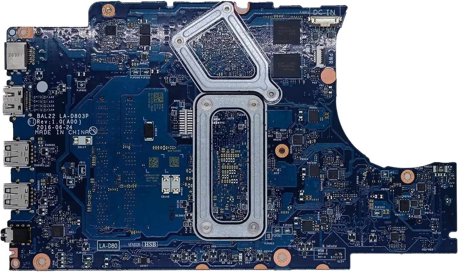 مادربرد جایگزین برای دل اینسپایرون 5765 مدل BAL22 LA-D803P با پردازنده FX-9800P و کارت گرافیک R7 M260 2GB با شماره قطعه 0KPK2C KPK2C