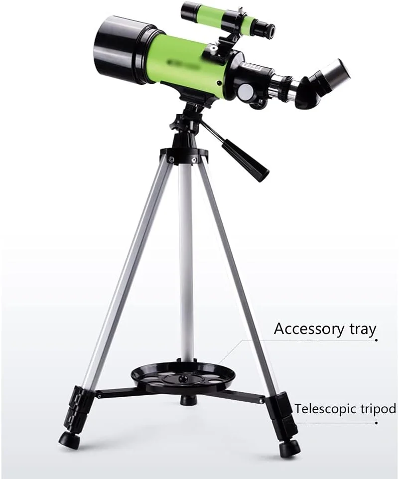 تلسکوپ عالی تِمکین برای تماشای پرندگان، دهانه 70 میلی‌متری، تلسکوپ شکستنی نجومی 400 میلی‌متری به همراه کیف حمل و سه پایه قابل تنظیم