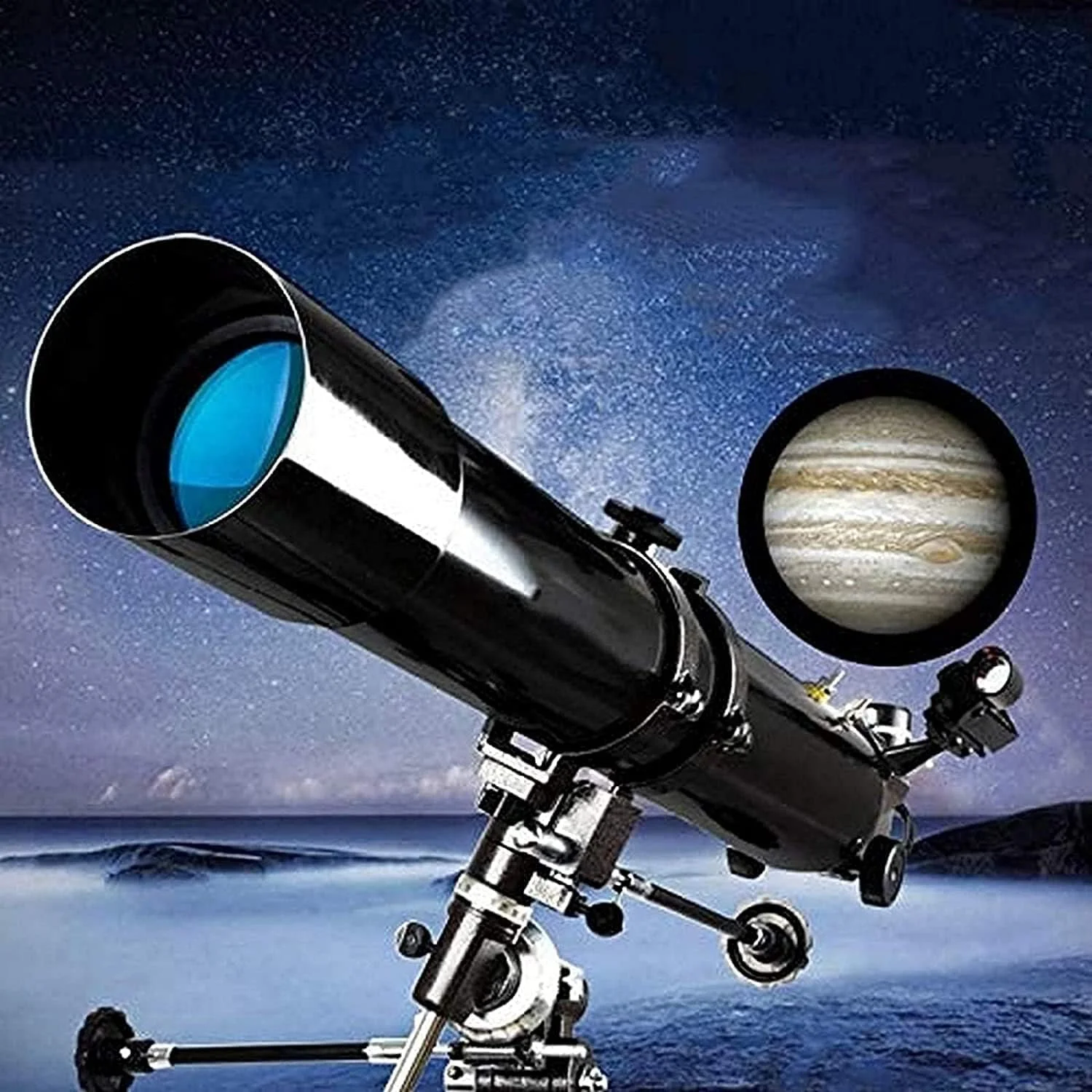 تلسکوپ منشوری ایستاده 90 درجه، تلسکوپ مبتدی قابل حمل با کالیبر 80 میلی‌متر و فاصله کانونی 900 میلی‌متر، تلسکوپ انکساری با پایه و کیف حمل