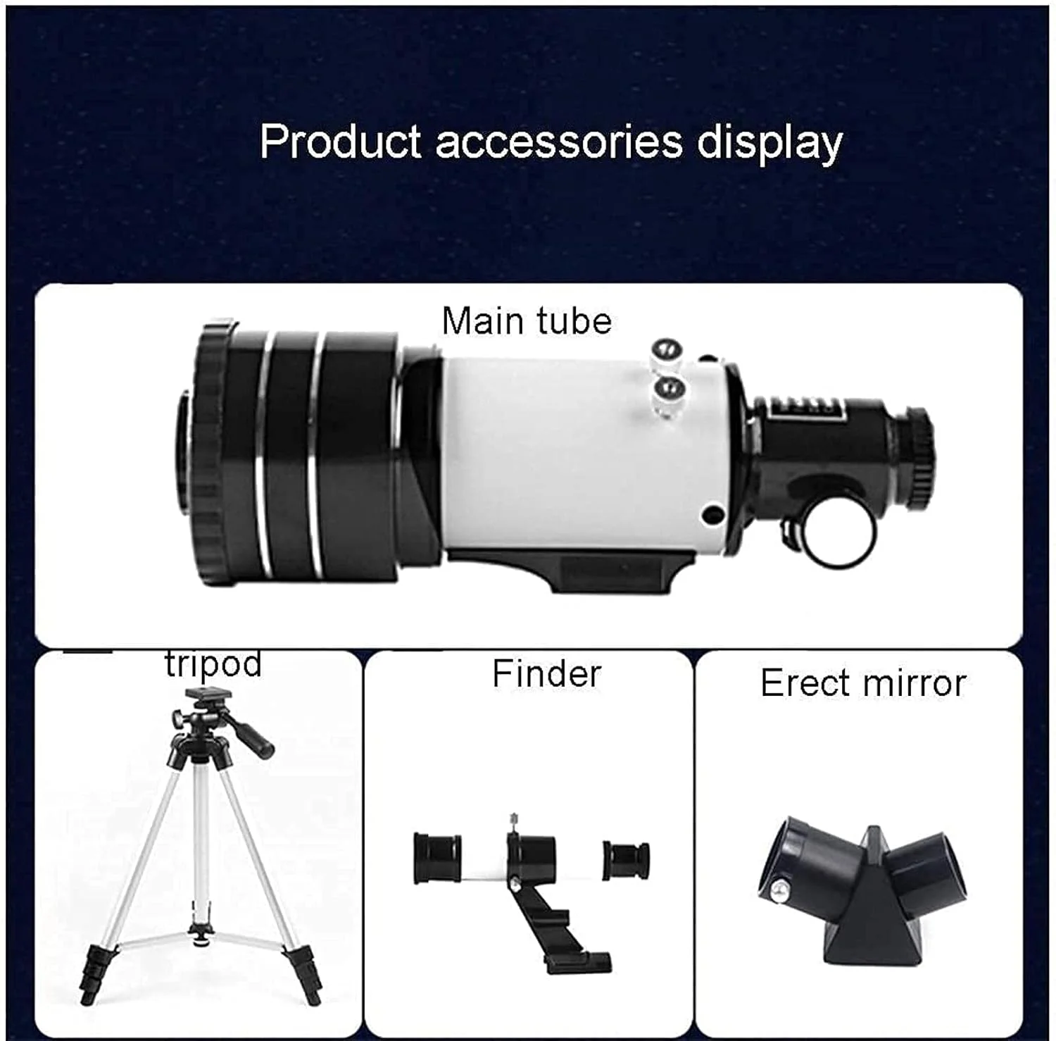 تلسکوپ مسافرتی، تلسکوپ نجومی با دهانه 70 میلی‌متری، شکست نور برای کودکان، بزرگسالان و مبتدیان به همراه کیف قابل حمل و سه پایه