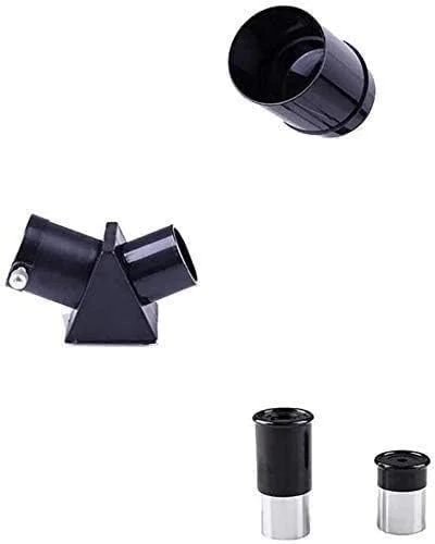 تلسکوپ - تلسکوپ انکساری - اپتیک شیشه ای با پوشش کامل - سه پایه با ارتفاع قابل تنظیم برای کودکان و مبتدیان (رنگ: سفید)