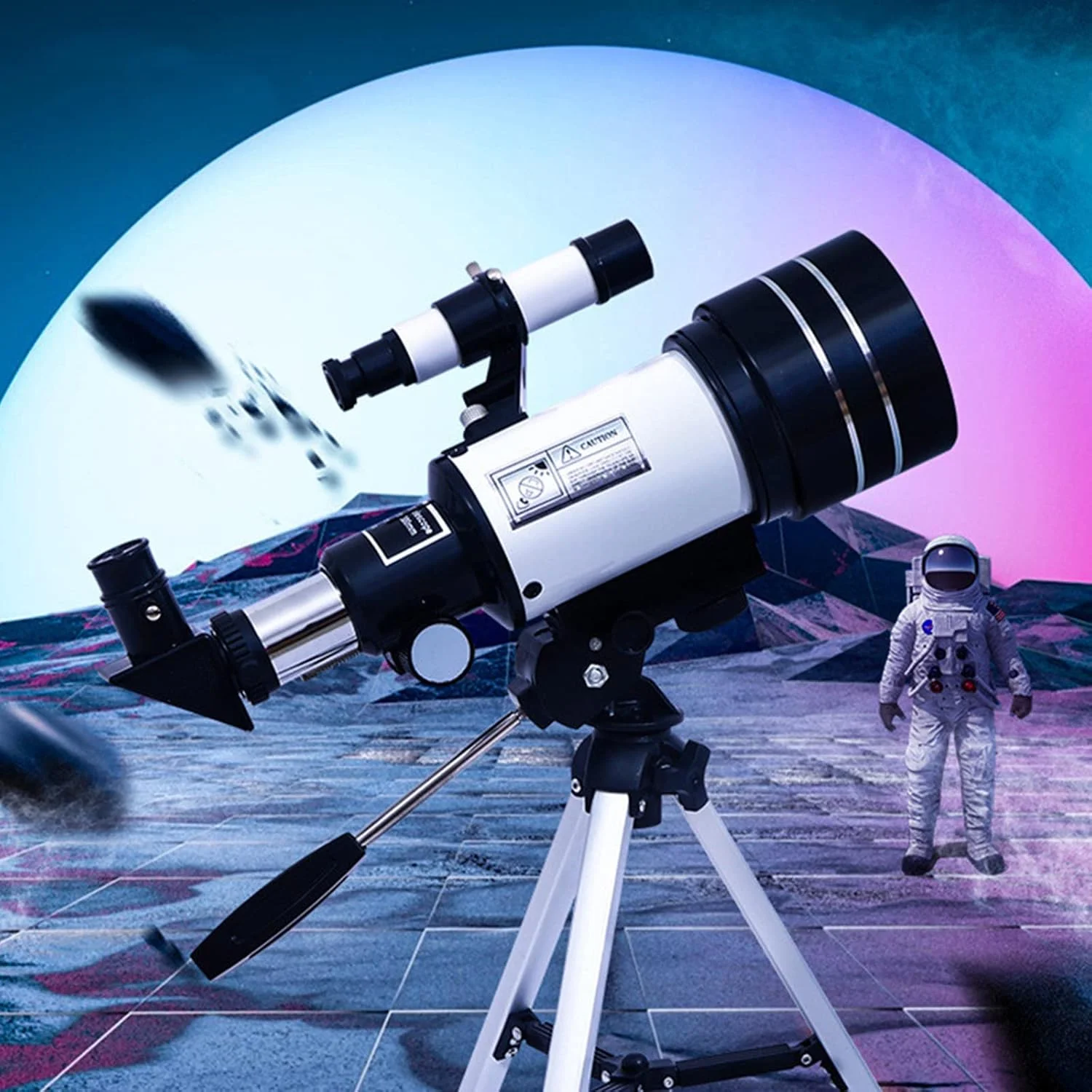 تلسکوپ با دهانه 70 میلیمتری و فاصله کانونی 300 میلیمتری برای بزرگسالان و کودکان، تلسکوپهای شکست نوری نجومی با پوشش چند لایه کامل به همراه سهپایه و آداپتور تلفن تلسکوپ با دهانه 70 میلیمتری و فاصله کانونی 300 میلیمتری برای بزرگسالان و کودکان، تلسکوپهای شکست نوری نجومی با پوشش چند لایه کامل به همراه سهپایه و آداپتور تلفن