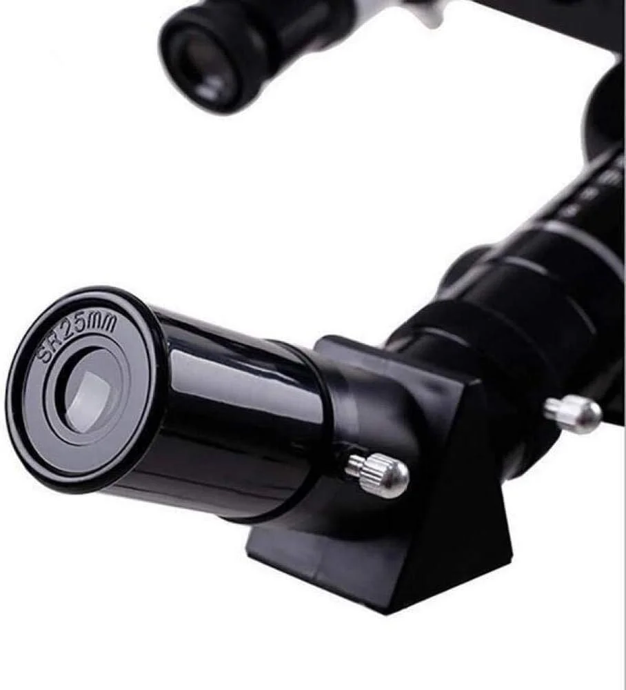 تلسکوپ - تلسکوپ انکساری - اپتیک شیشه ای با پوشش کامل - سه پایه با ارتفاع قابل تنظیم برای کودکان و مبتدیان (رنگ: سفید)