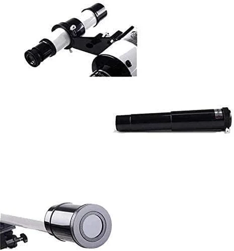 تلسکوپ - تلسکوپ انکساری - اپتیک شیشه ای با پوشش کامل - سه پایه با ارتفاع قابل تنظیم برای کودکان و مبتدیان (رنگ: سفید)