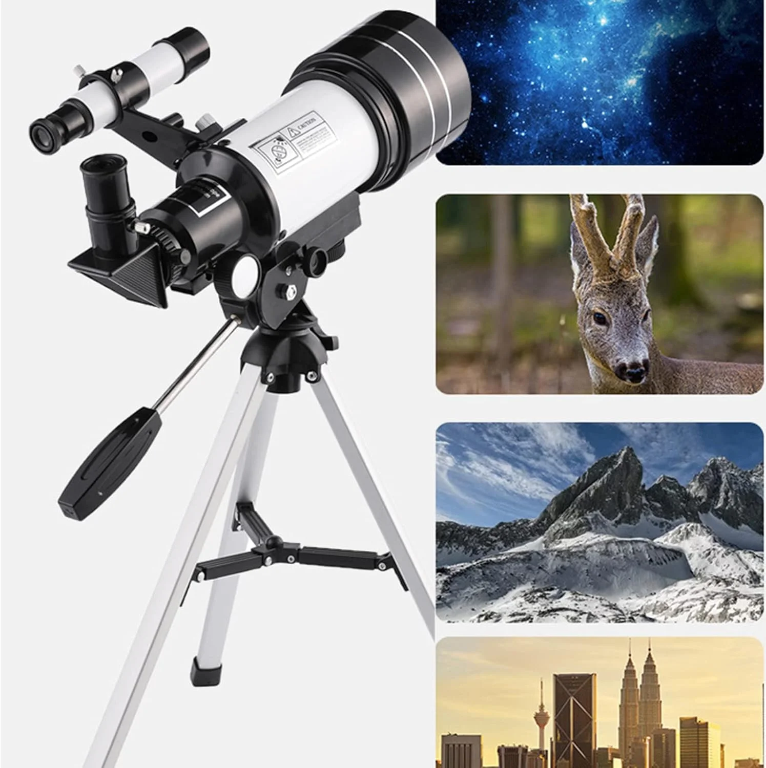 تلسکوپ شکستنی نجومی TEmkin با سه پایه و آداپتور تلفن، دیافراگم 70 میلی متری 300 میلی متری، تلسکوپ حرفه ای برای کودکان، مبتدیان و بزرگسالان تلسکوپ شکستنی نجومی TEmkin با سه پایه و آداپتور تلفن، دیافراگم 70 میلی متری 300 میلی متری، تلسکوپ حرفه ای برای کودکان، مبتدیان و بزرگسالان