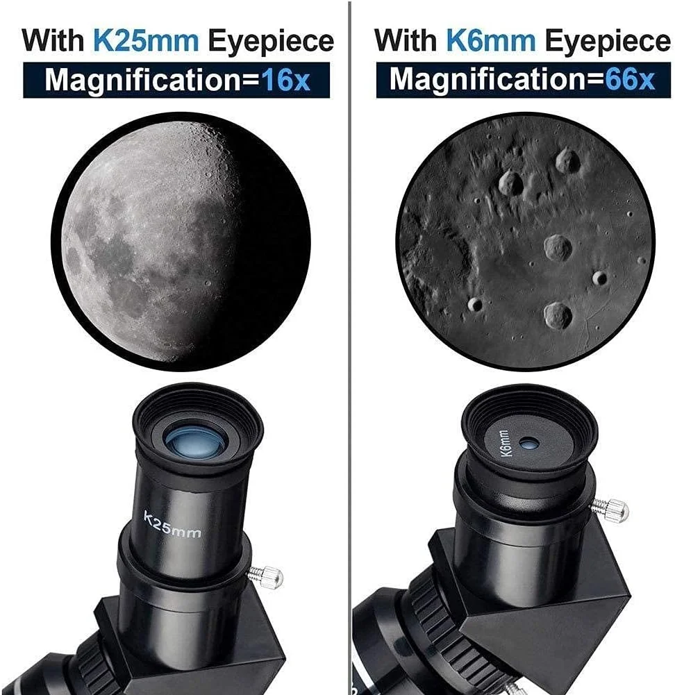 تلسکوپ نجومی قابل حمل TEmkin، تلسکوپ تک چشمی با پایه قابل تنظیم، آداپتور تلفن و فیلتر ماه، تلسکوپ انکساری ایده آل برای کودکان، بزرگسالان و مبتدیان، هدیه فضایی تولد